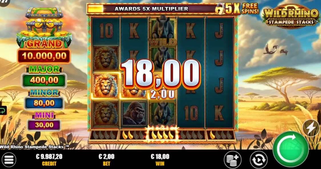 Wild Rhino Stampede Stacks slot Review