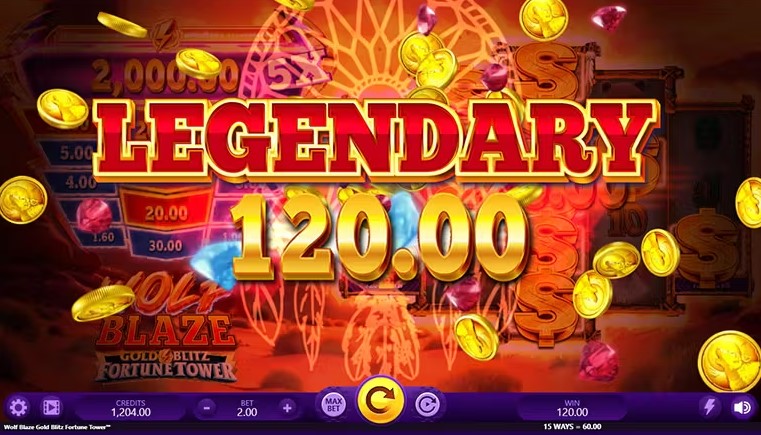 Wolf Blaze Gold Blitz Fortune Tower Slot win